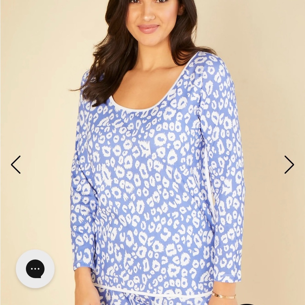 Cosabella Florida Blue Leopard Print Pajamas M